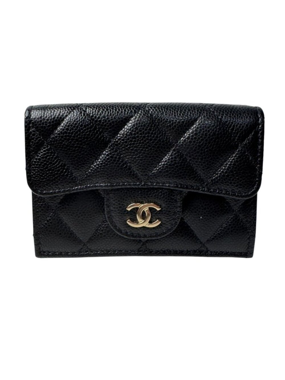 Chanel Quilted Caviar Leather Trifold Wallet
